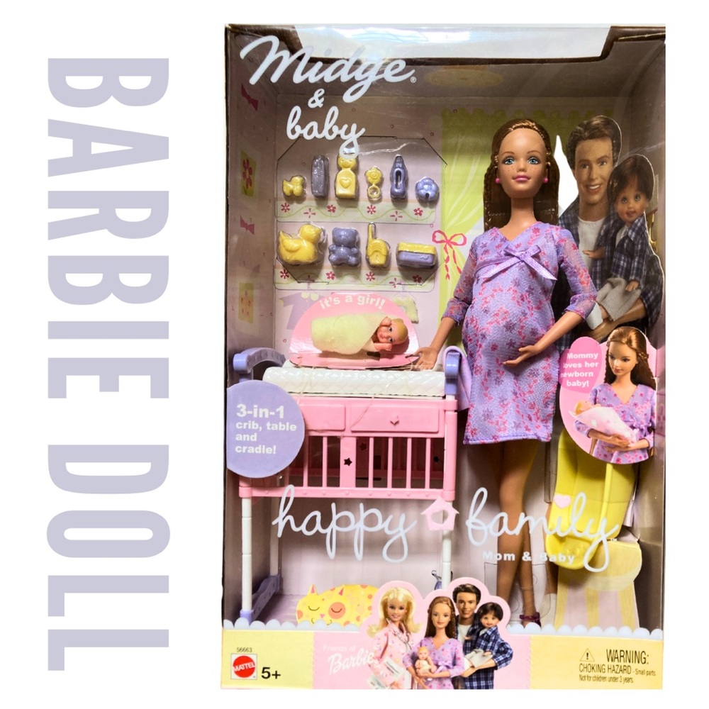 Mattel Midge & Baby - Happy Family Mom & Baby Doll Set (2002) - Factory …
